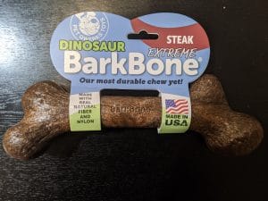 dinosaur barkbone by pet qwerks steak flavor