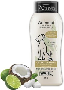 Wahl Dry Skin & Itch Relief Pet Shampoo for Dogs – Oatmeal Formula with Coconut Lime Verbena & 100% Natural Ingredients – 24 Oz - Model 820004A $7.99