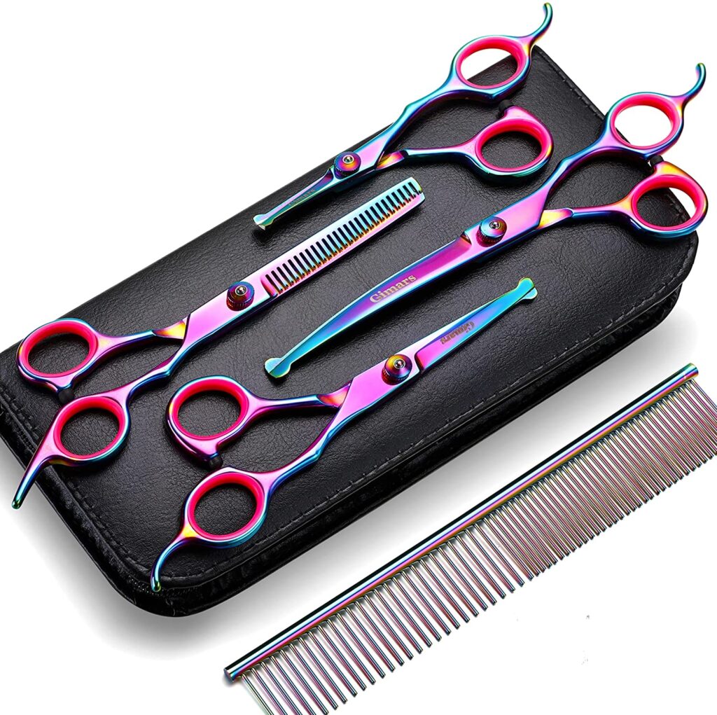 Image showcasing The 7 Best Curved Dog Grooming Scissors in 2024! - We Love Doodles